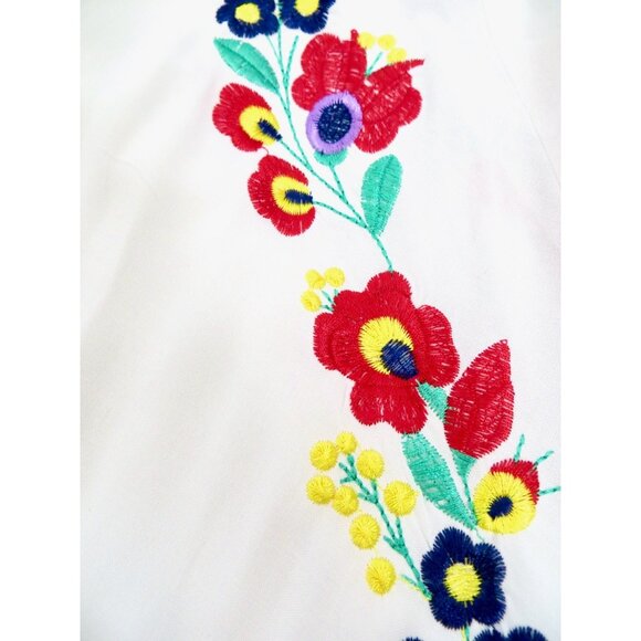 NEW! Nasty Gal Floral Embroidered Open Front Cardigan Kimono White SZ S, L - Picture 5 of 7